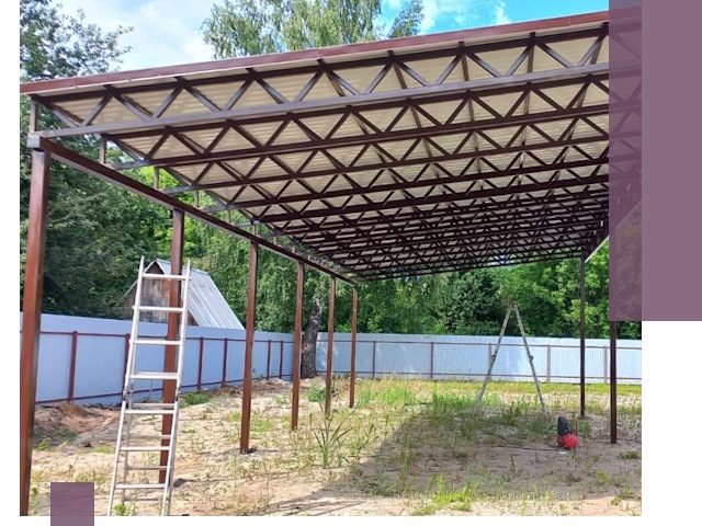 Односкатные навесы под ключ в Химках — изготовление и монтаж