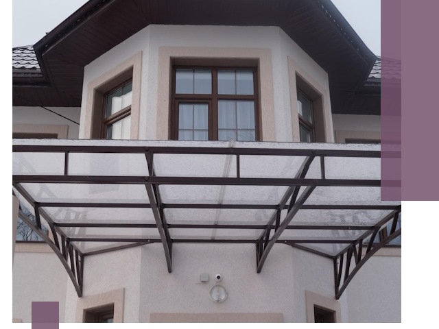 Козырьки из поликарбоната под ключ в Химках