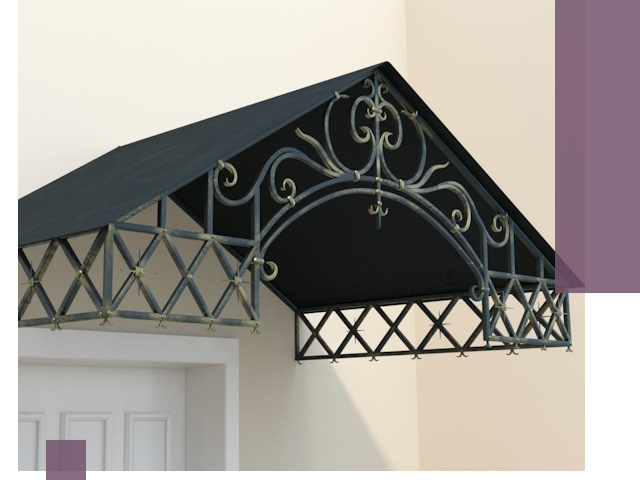 Двускатные металлические козырьки под ключ в Химках